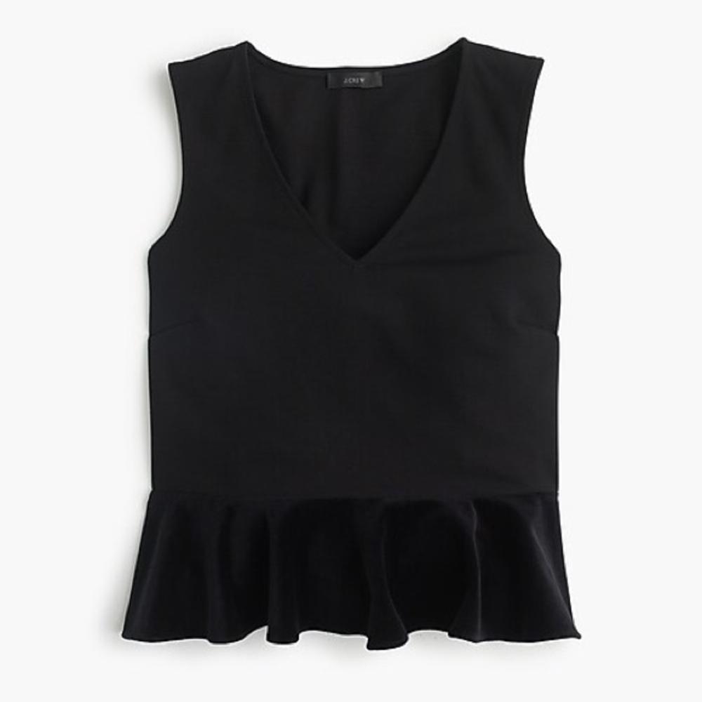 J. Crew-  Black Peplum Blouse - Size Extra Small
